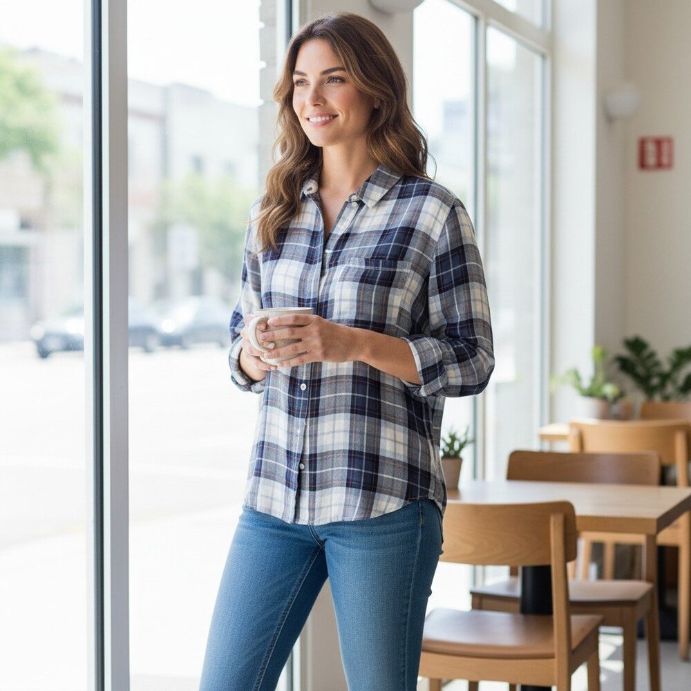 Treasure & Bond Tartan Boyfriend Shirt – Size Small